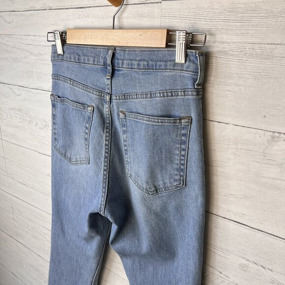 Everlane Jeans Womens Size 27R Light Wash Straight Leg Raw Hem Denim Cotton - Picture 11 of 15